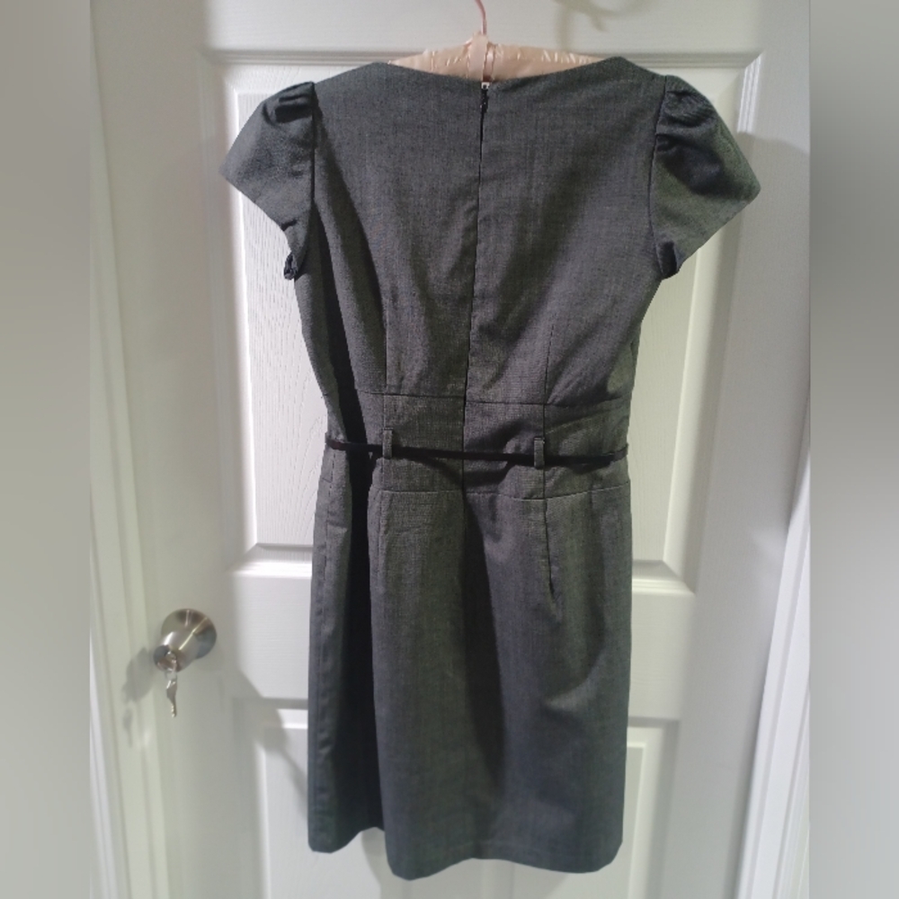 Sold AGB Charcoal Belted Midi Dress - Picture 7 of 8
